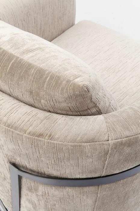 La Vida Beige Velvet Contemporary Armchair