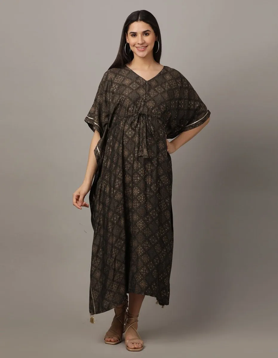 Laal Ishq Maternity and Nursing Kaftan Dress