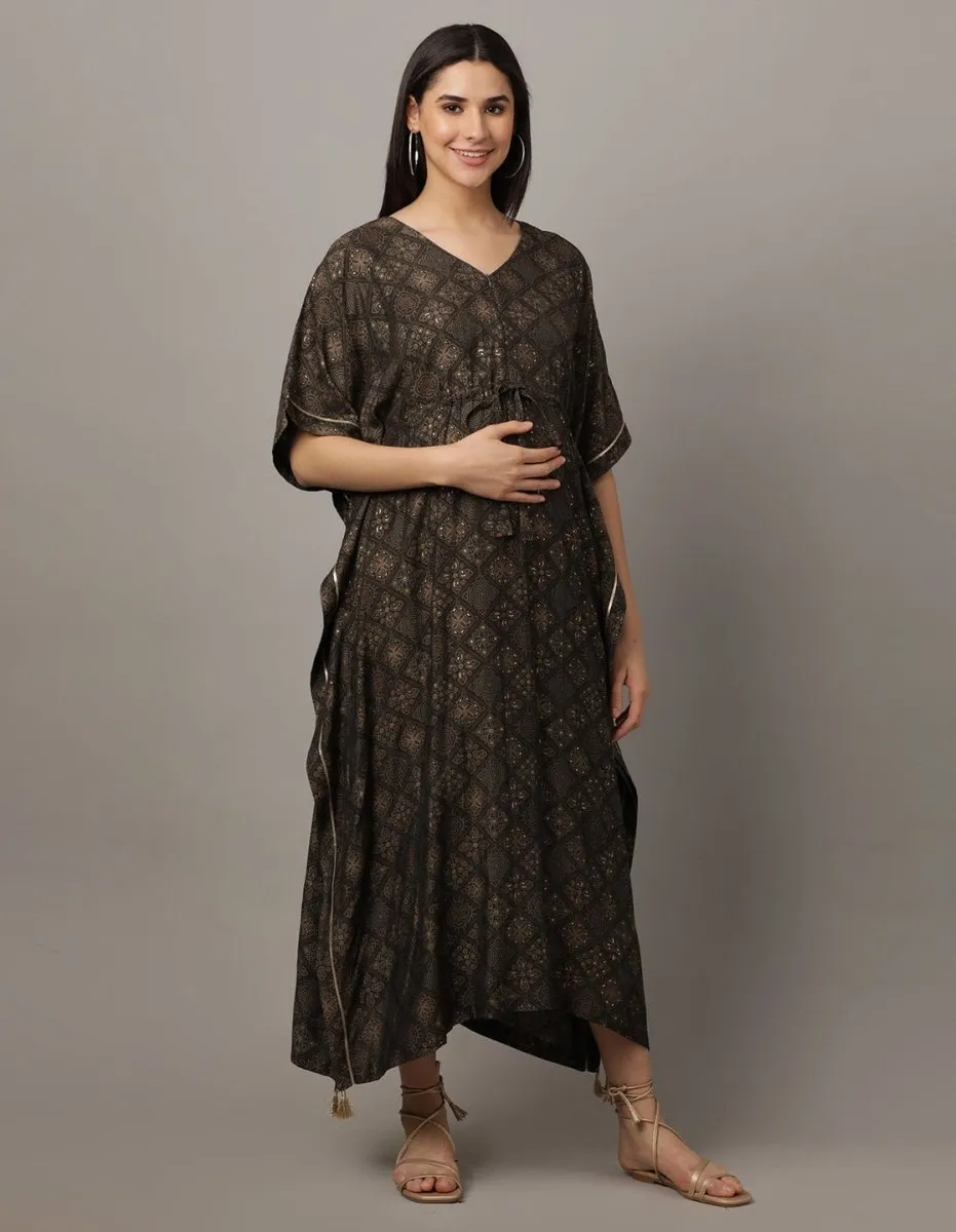 Laal Ishq Maternity and Nursing Kaftan Dress