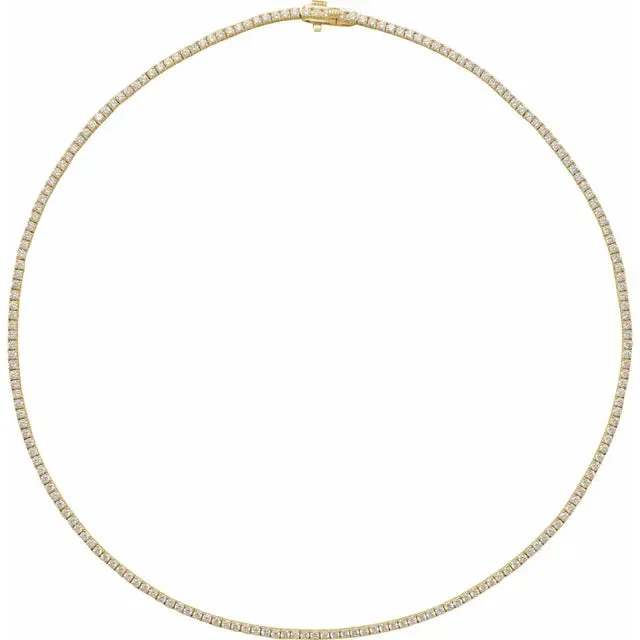 Lab-Grown Straight Line Tennis Necklace