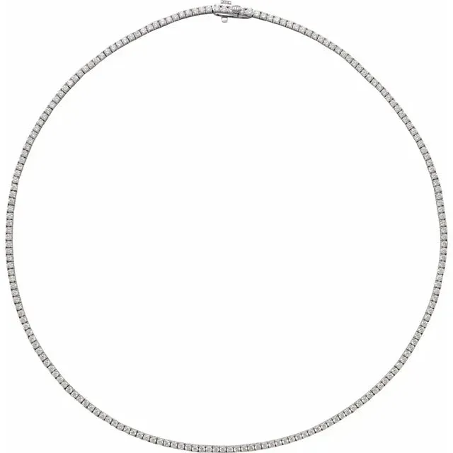 Lab-Grown Straight Line Tennis Necklace