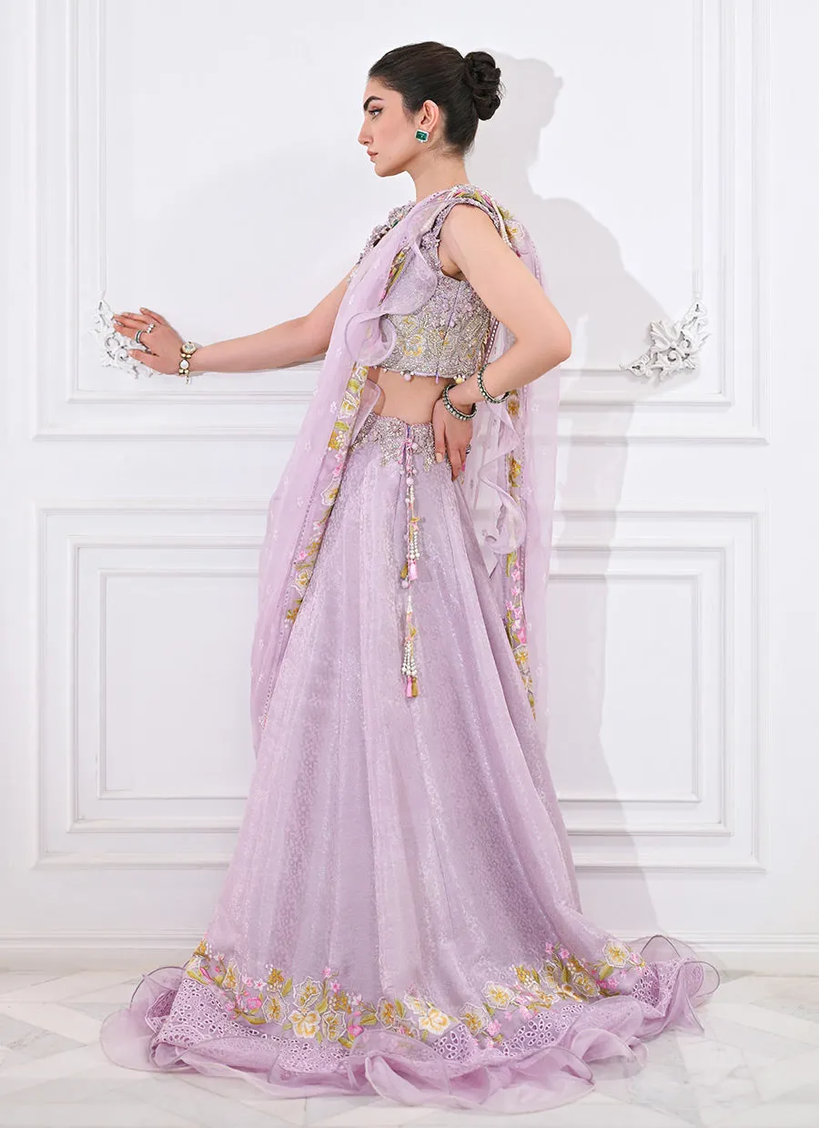 Labella Lavender Lengha choli with Draped Dupatta