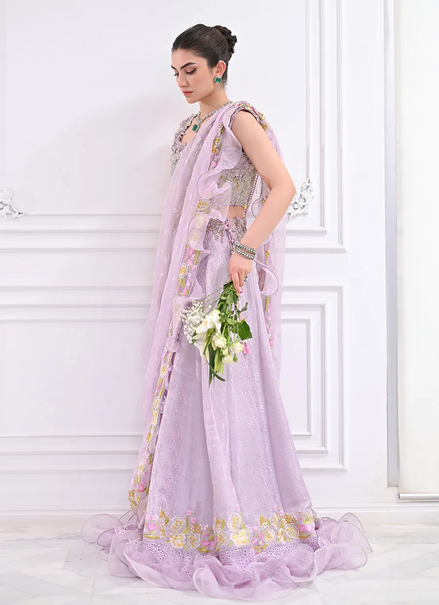 Labella Lavender Lengha choli with Draped Dupatta