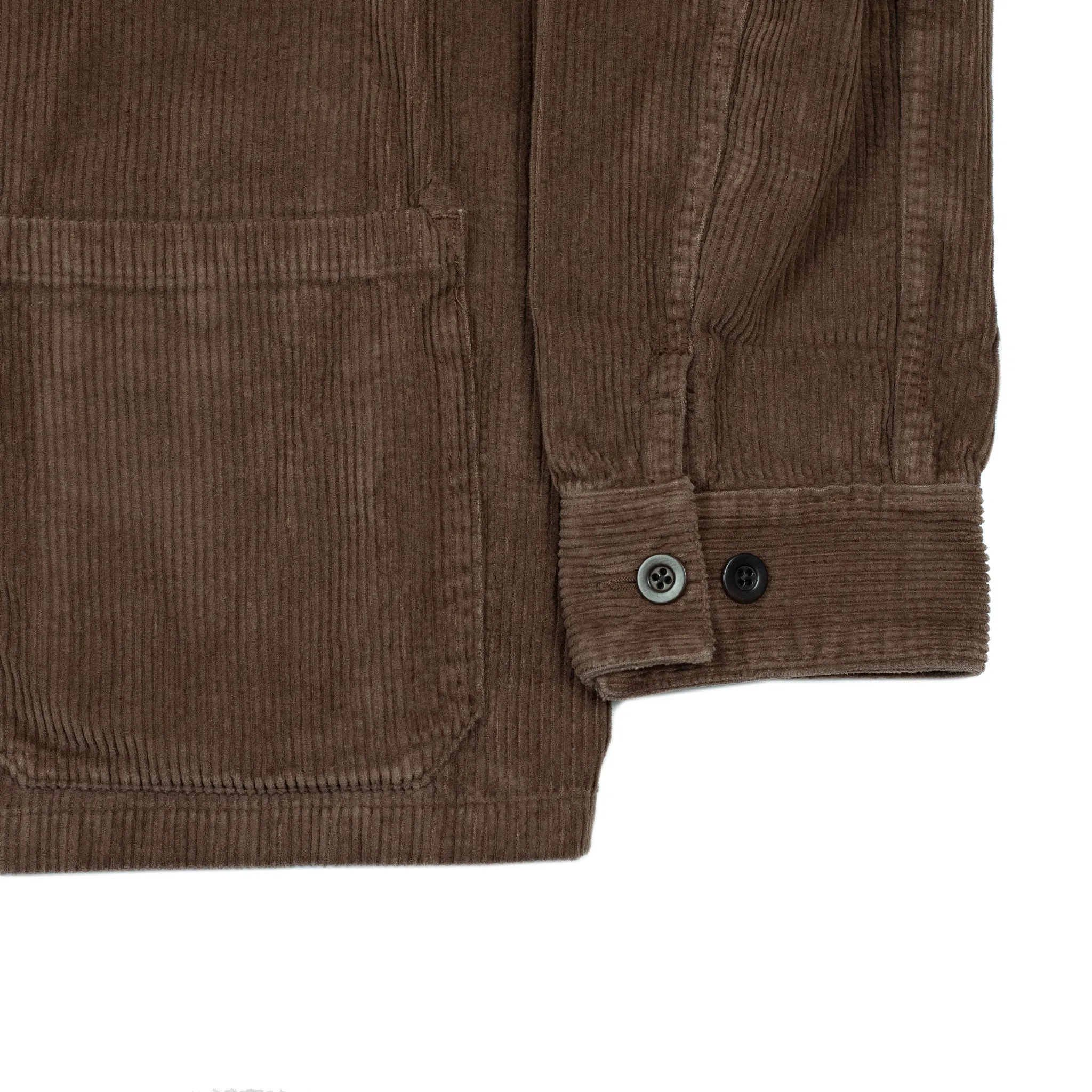 Labura chore coat in brown cotton corduroy