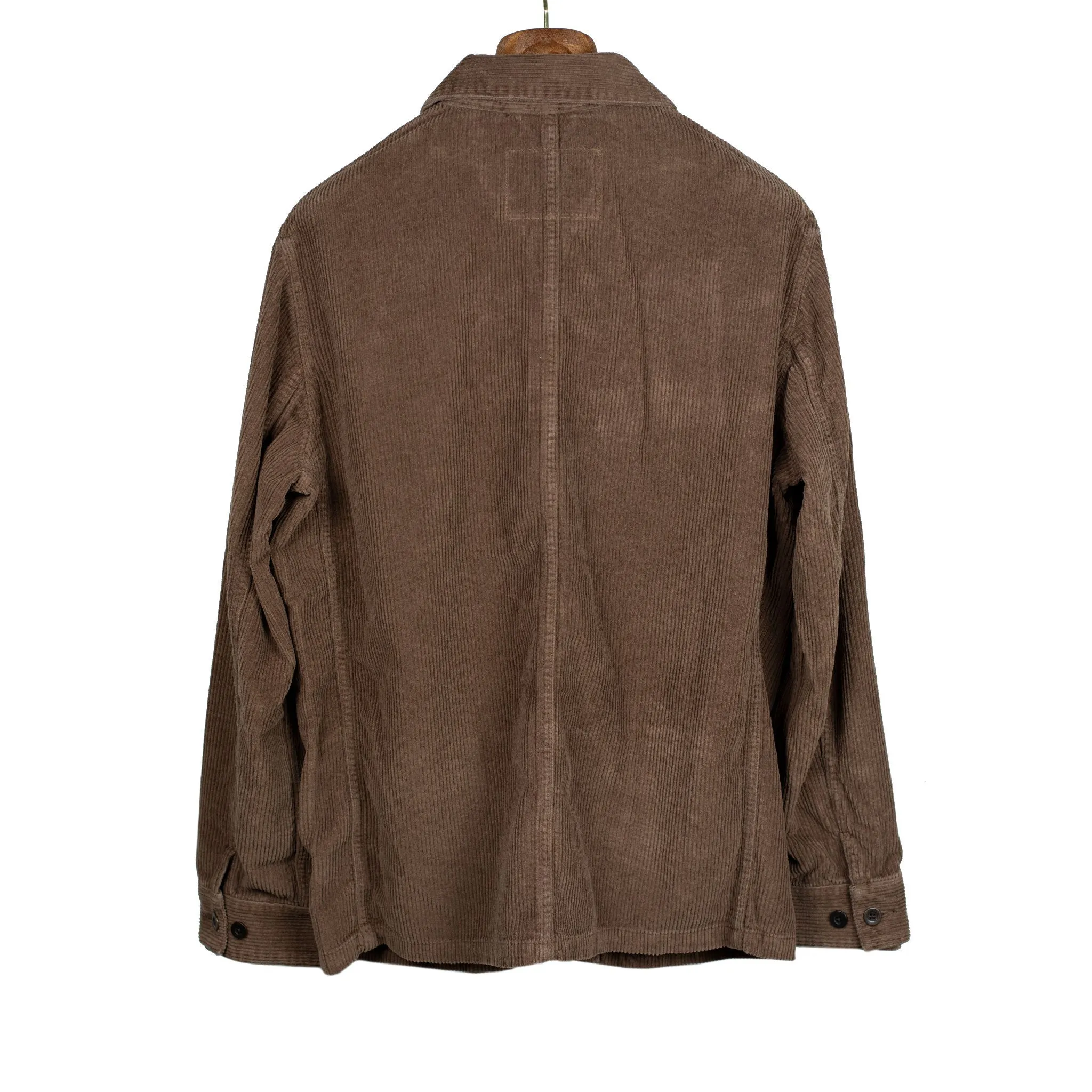 Labura chore coat in brown cotton corduroy