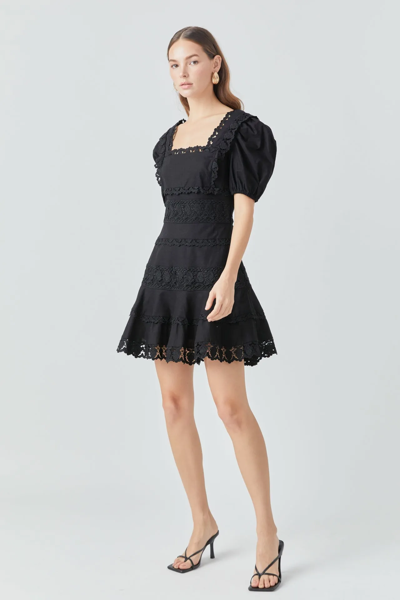 Lace Fit-and-Flare Mini Dress