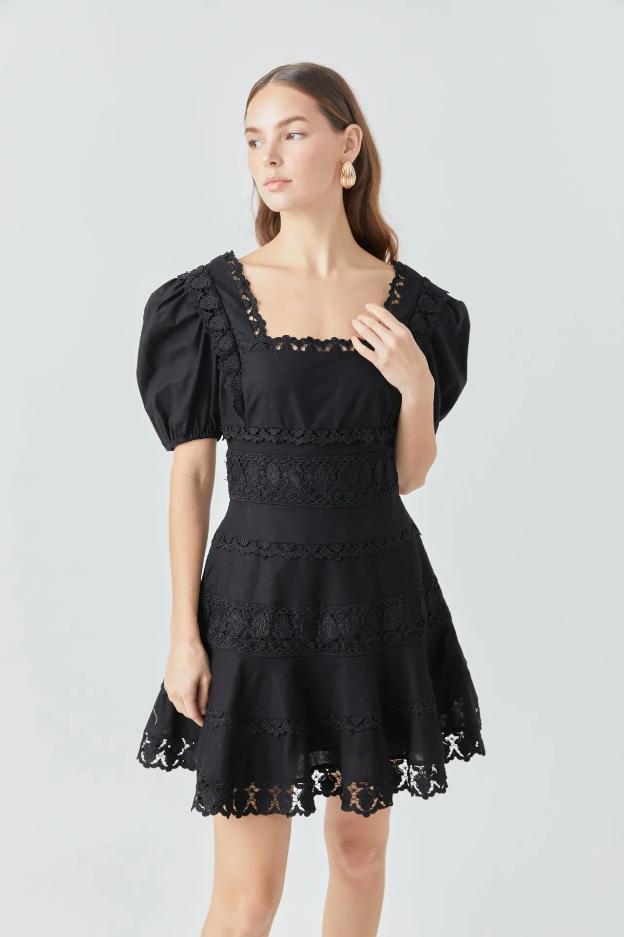 Lace Fit-and-Flare Mini Dress