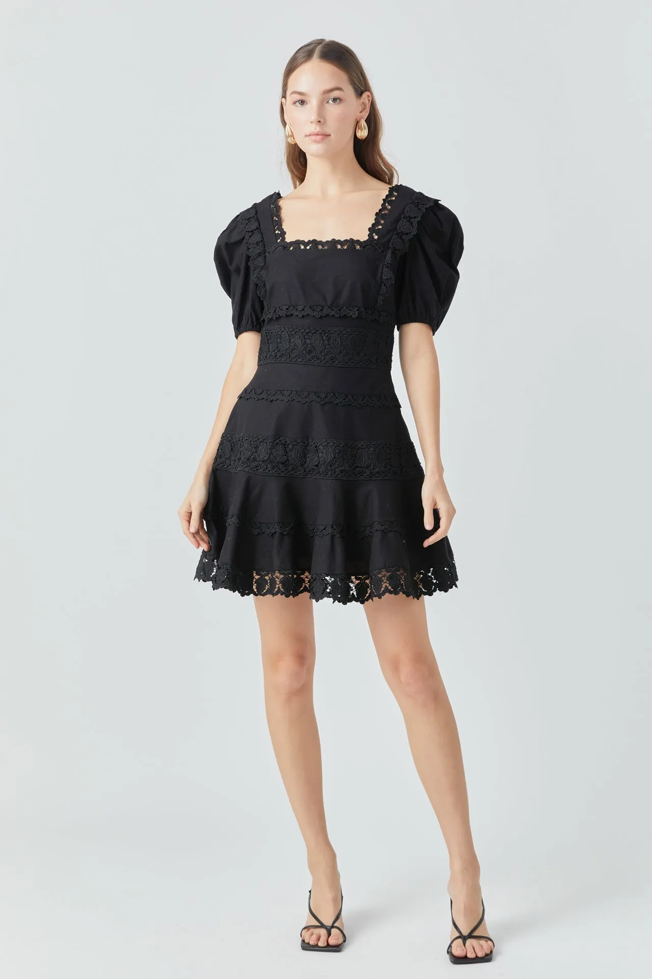 Lace Fit-and-Flare Mini Dress