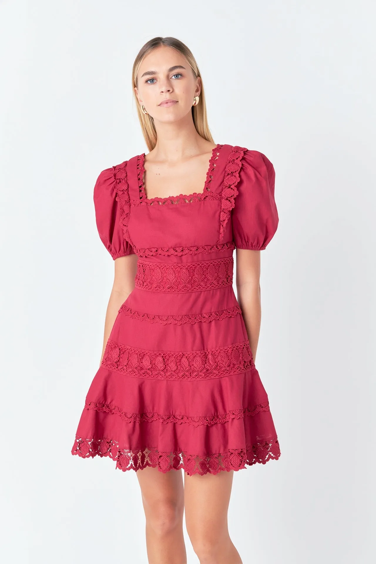 Lace Fit-and-Flare Mini Dress