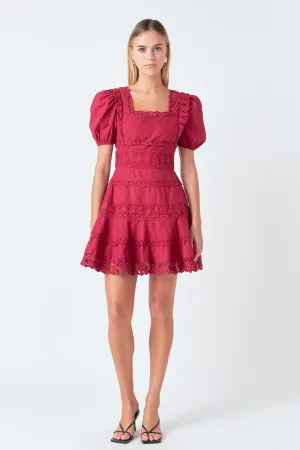 Lace Fit-and-Flare Mini Dress