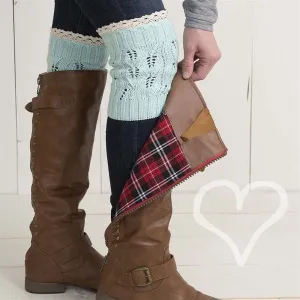 Lace lined Knit Boot Cuffs