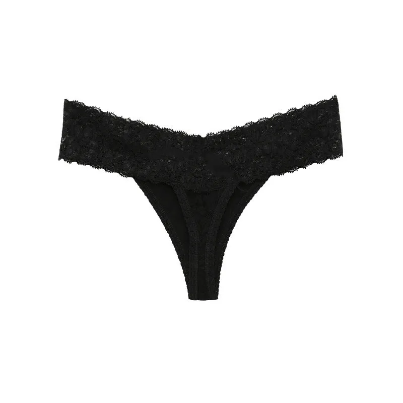 Lace low waist thong