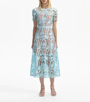 Lace Midi Dress Light Blue