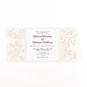 Lace Opulence Laser Embossed Invitations with Personalization