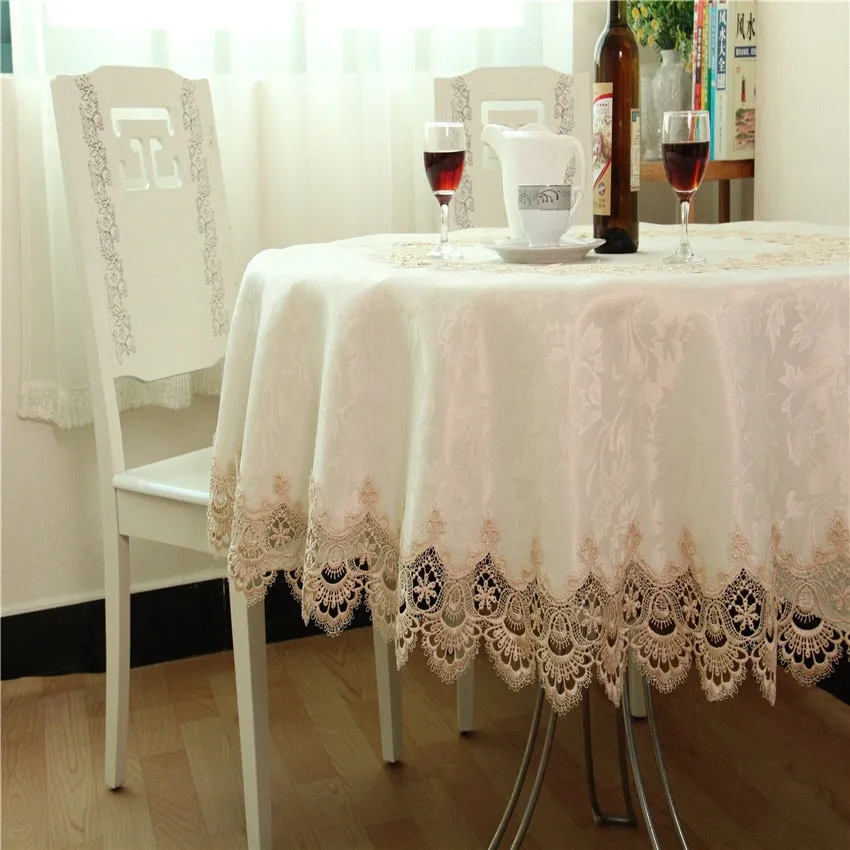 Lace round tablecloth