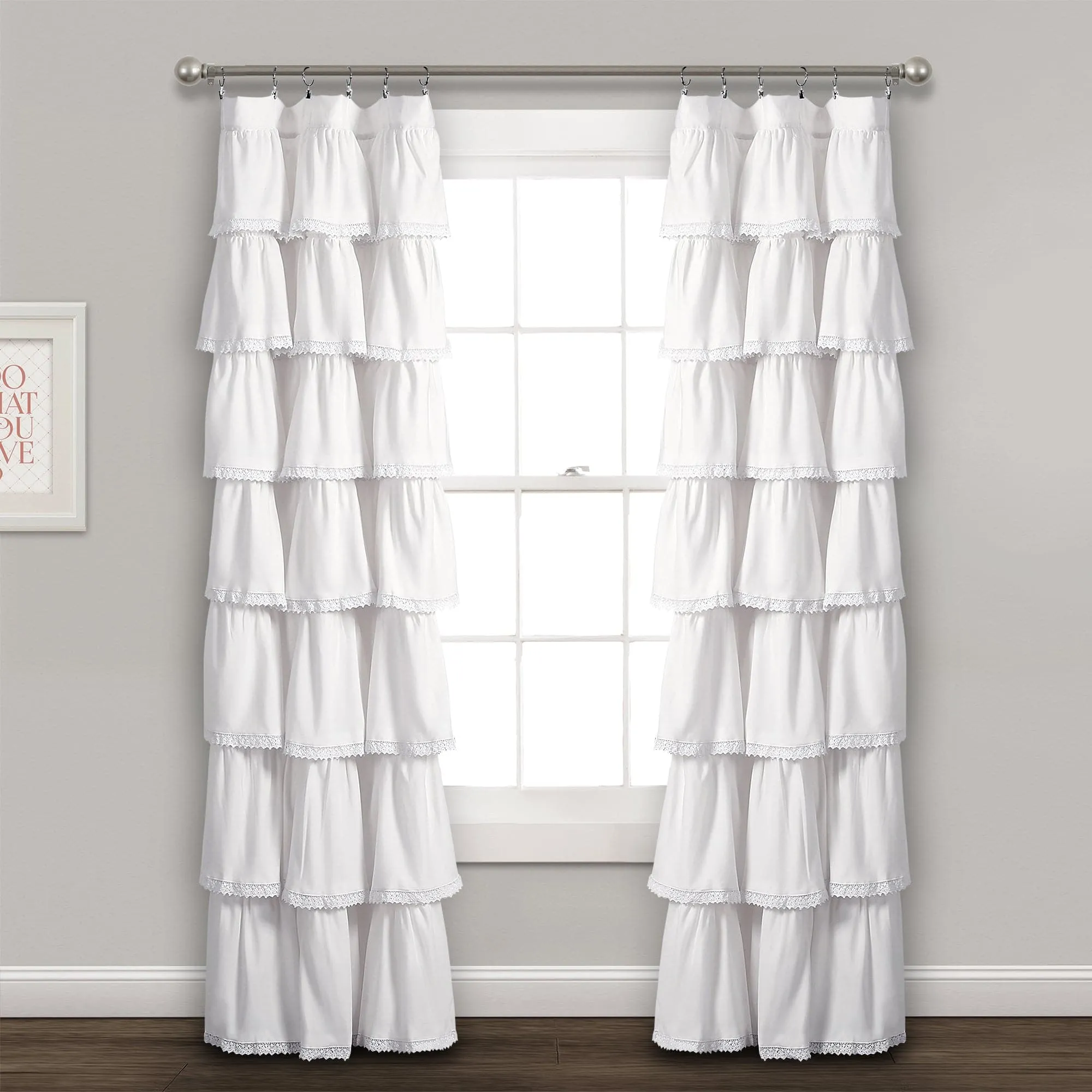 Lace Ruffle Window Curtain Panel