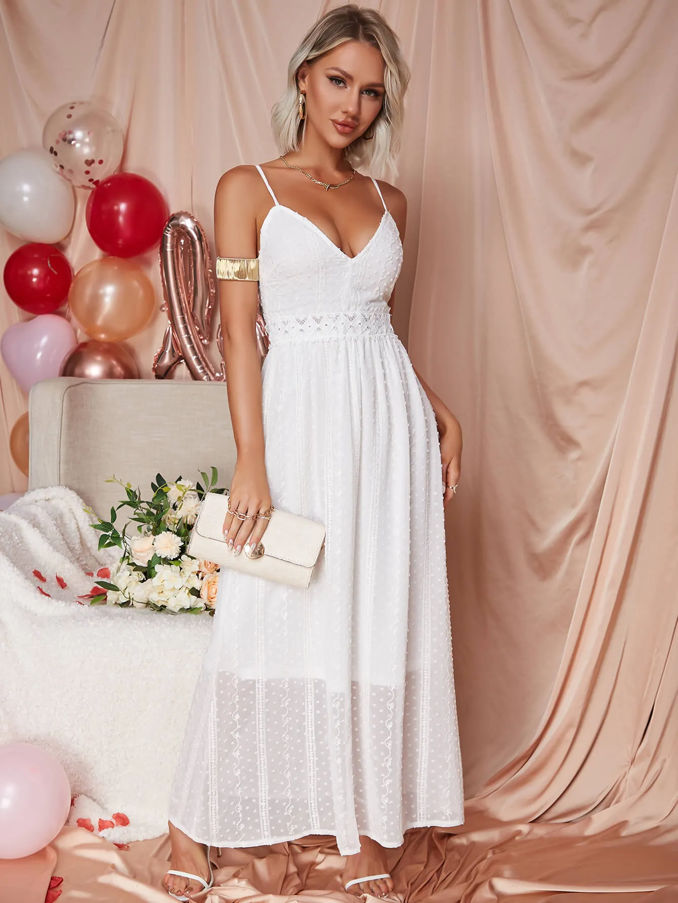 Lace Spaghetti Strap Maxi Dress