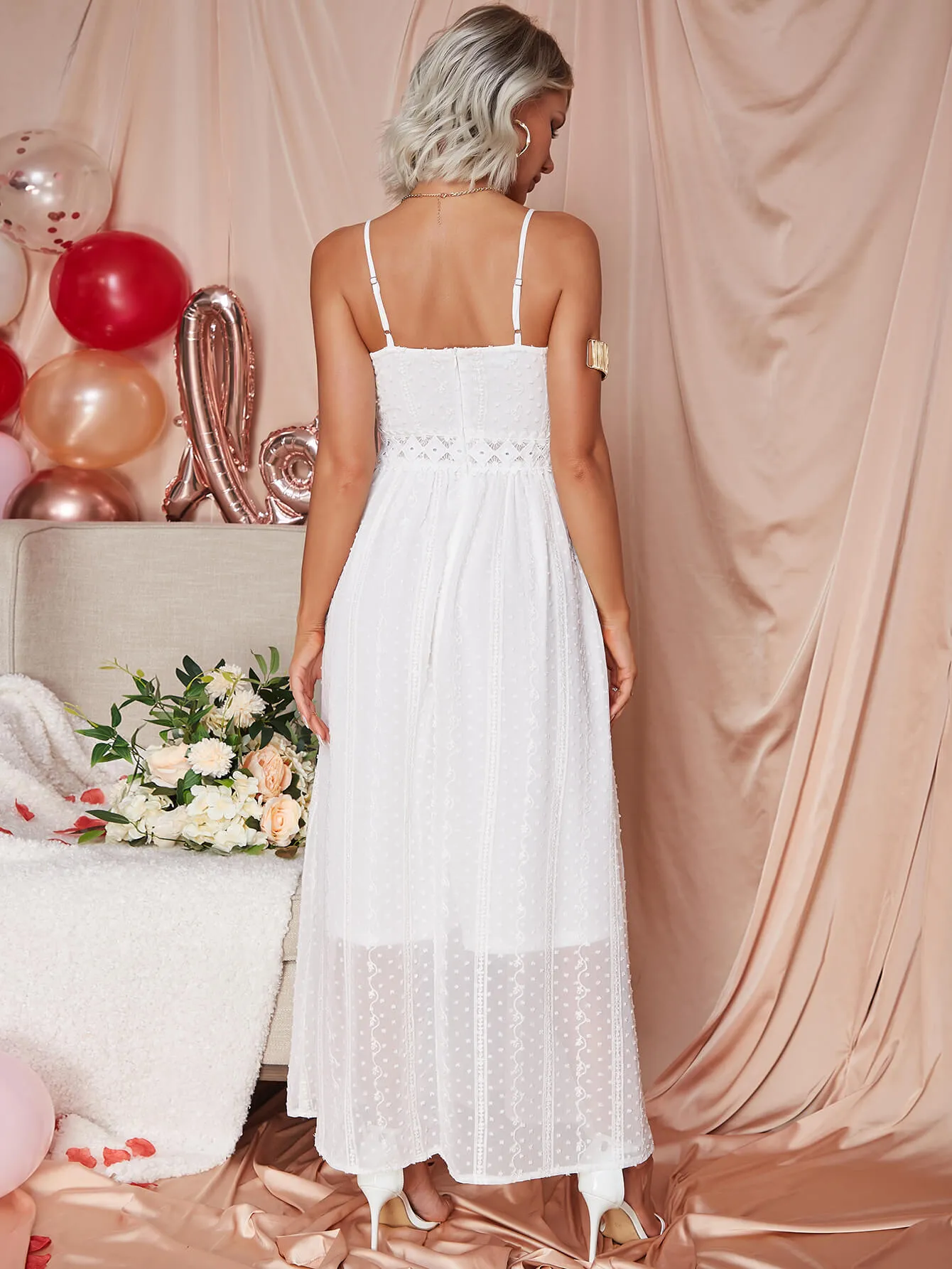 Lace Spaghetti Strap Maxi Dress