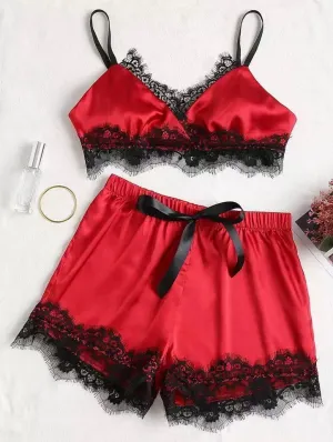 Lace Split Pajama Set