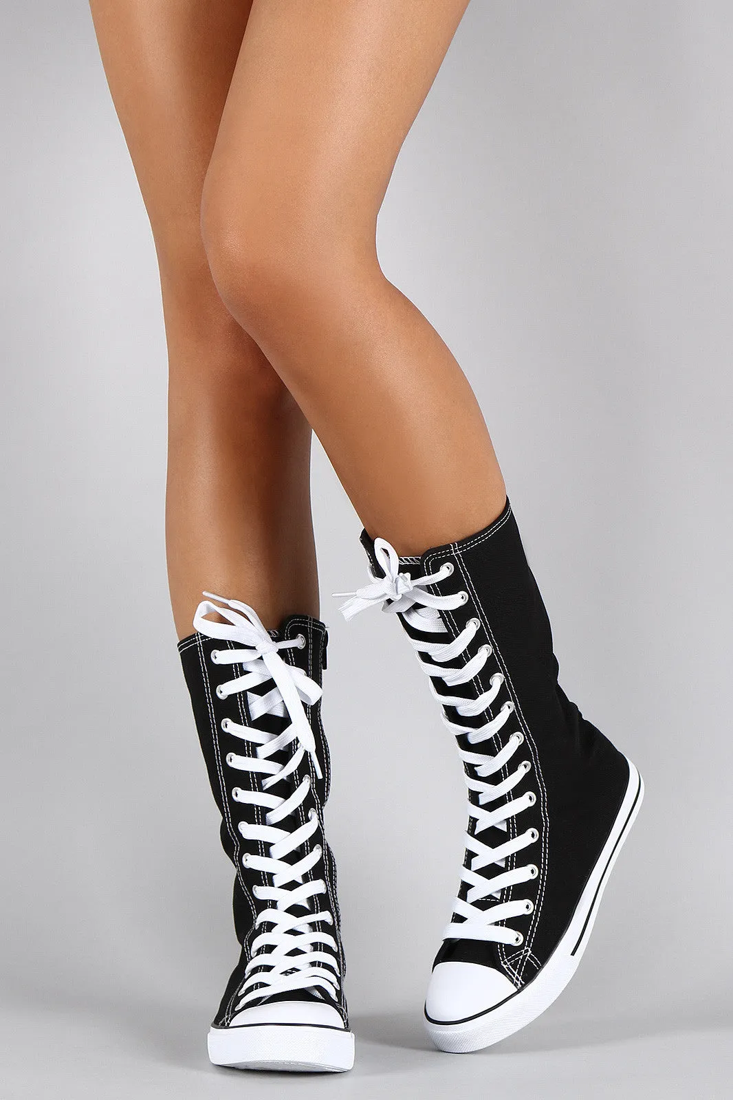 Lace Up Mid Calf Sneaker