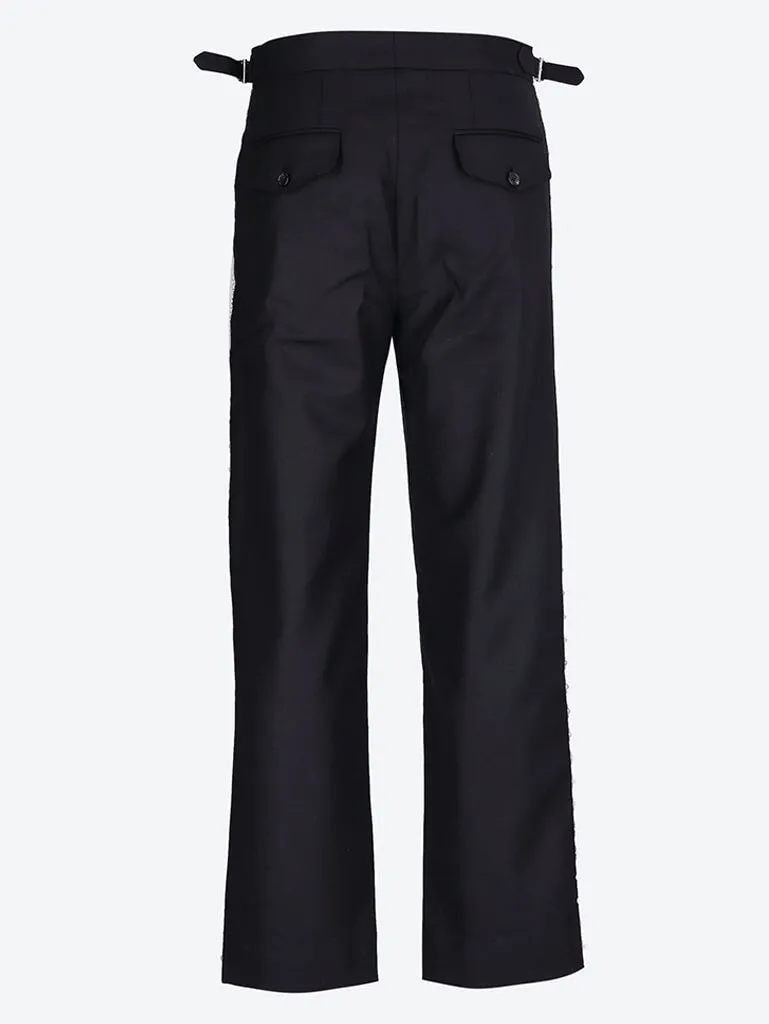 Lacework side buckle pants