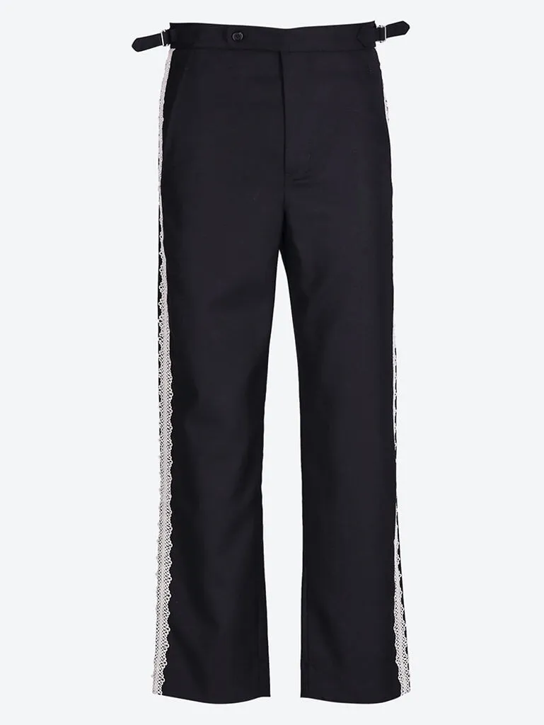 Lacework side buckle pants