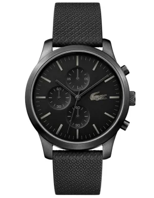 Lacoste 12.12 85th Anniversary Mens - Chronograph - Black Metal - Pique Leather