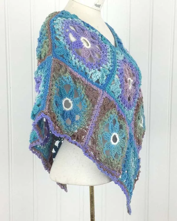 Lacy Floral Poncho Crochet Pattern