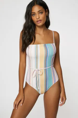 LADIES BAJA STRIPE MARBELLA CHEEKY ONE PIECE