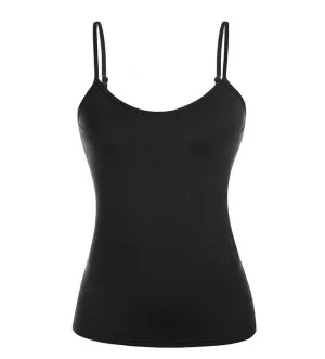 Ladies Cami Fitted Rib-Knit Tank Top