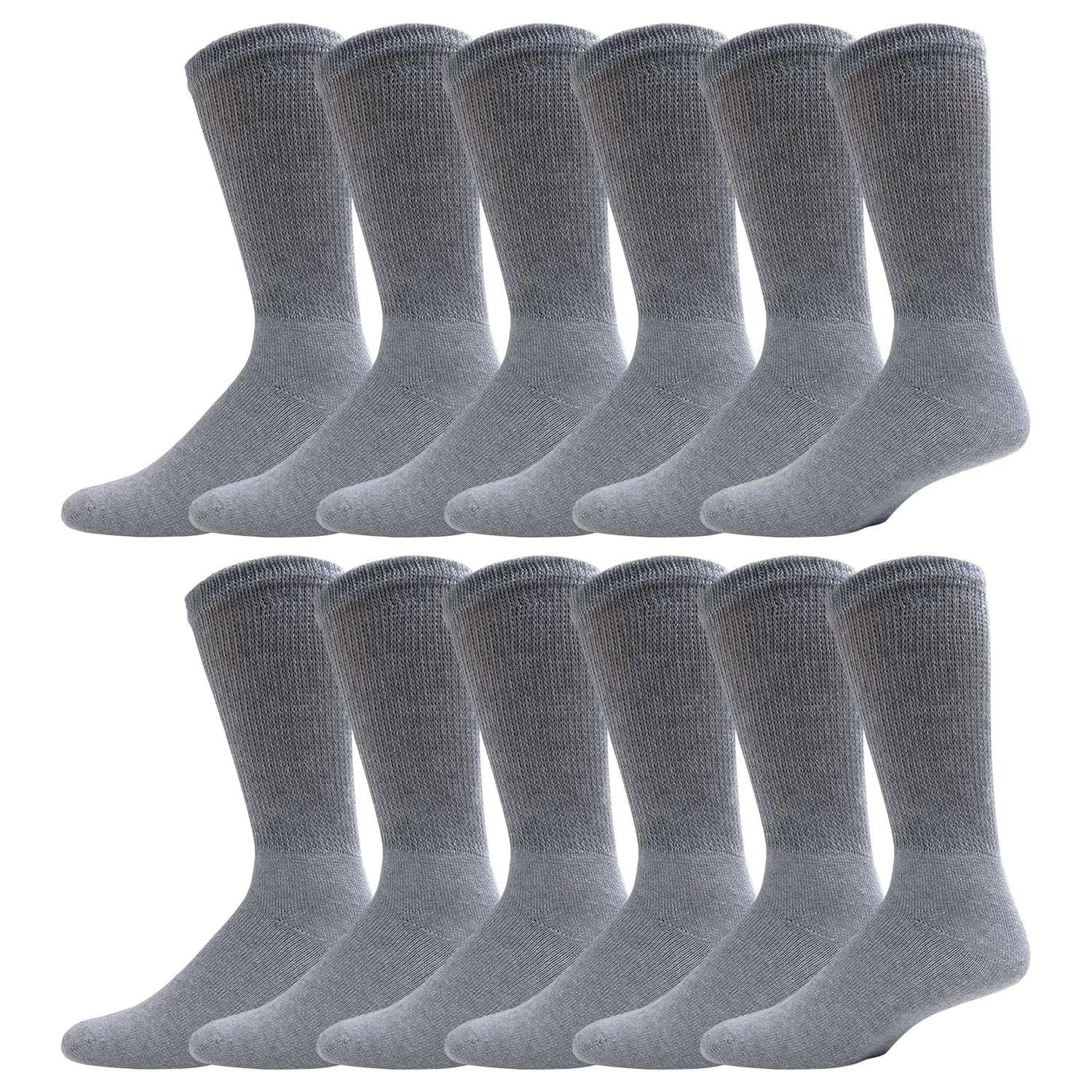 Ladies Diabetic Neuropathy Extra Stretchy Cotton Crew Socks, Women's Shoe Size 6-11