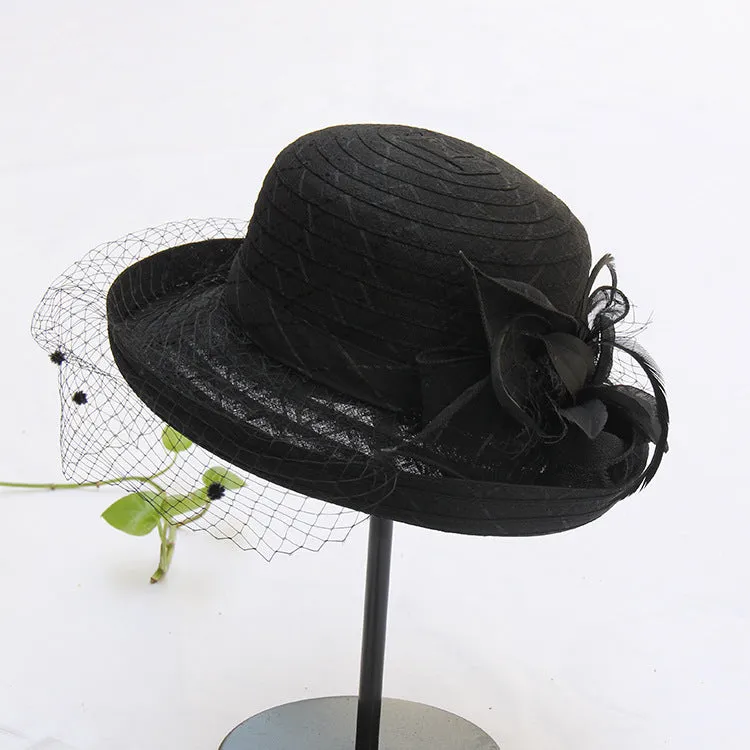 Ladies Fashion Mesh Hat Outdoor Sun Hat Black Premium Cap