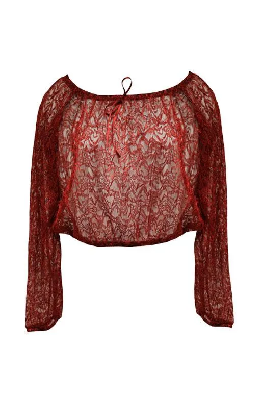 Ladies Lace Gypsy Long Sleeve Top - S/M