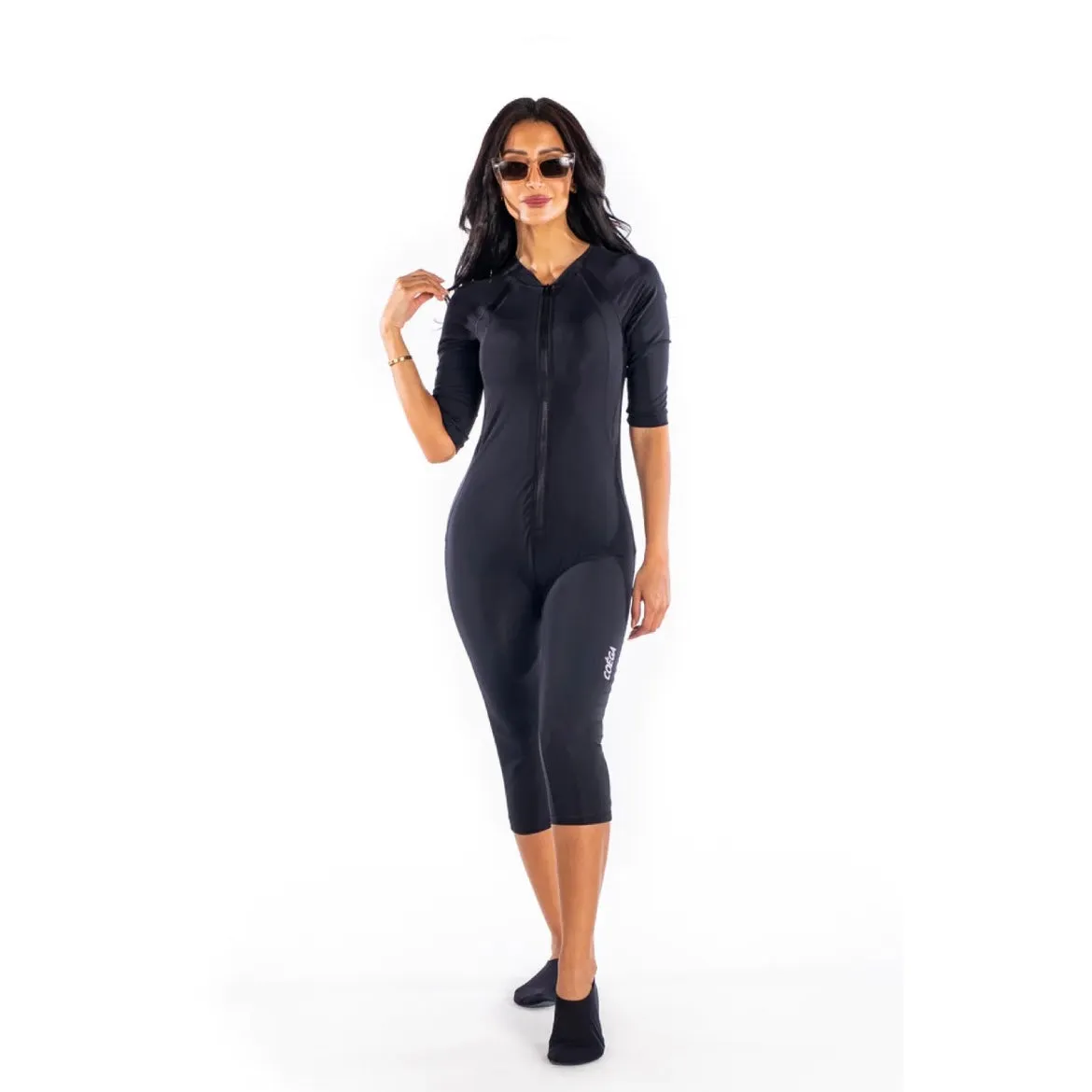 Ladies Ladies Slim Kini 3/4 Black (Standard)