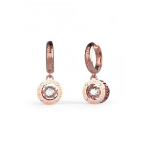 Ladies Rose Gold 24mm Crystals Drop Earrings UBE01463RG