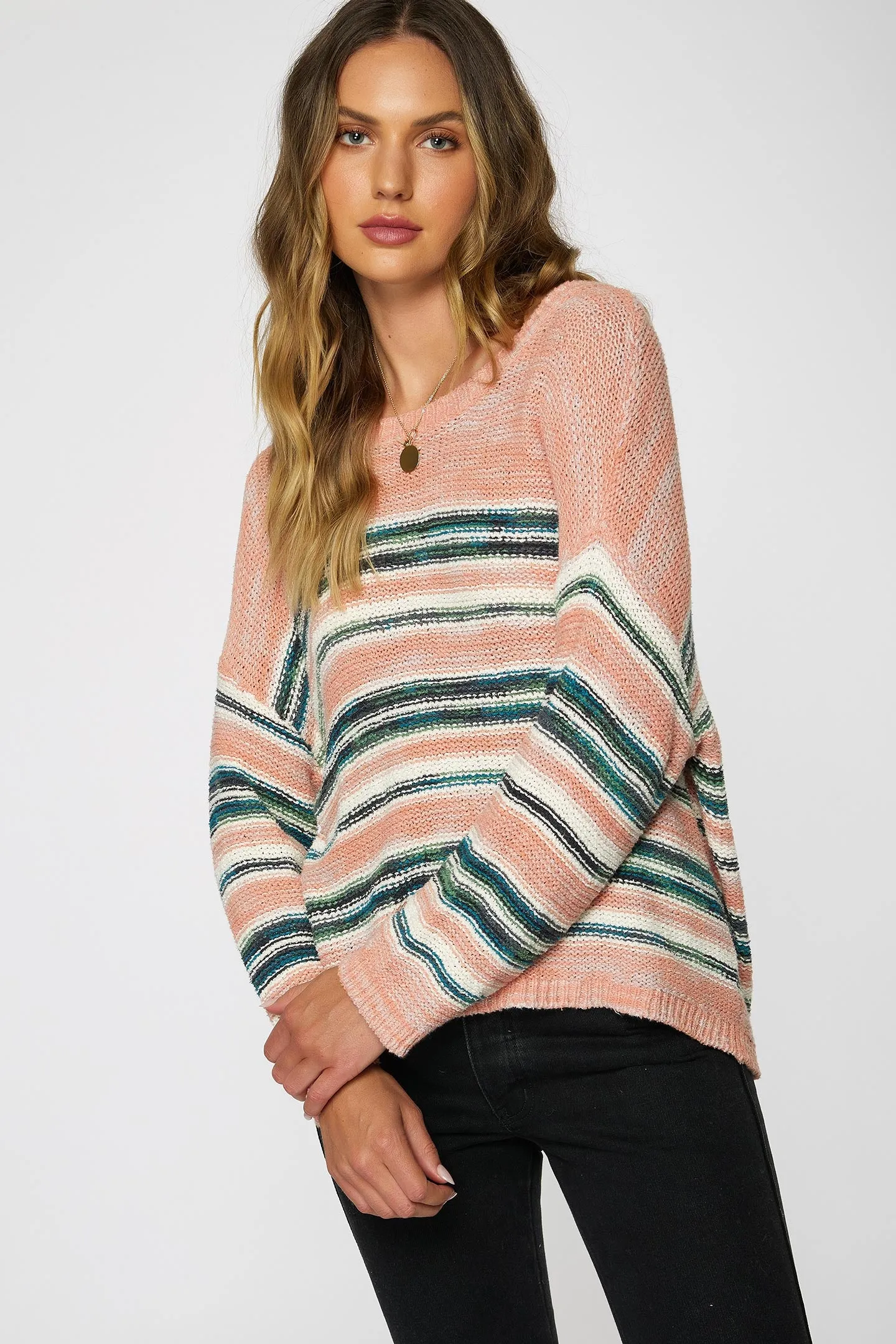 LADIES SALTY STRIPE SWEATER