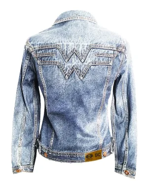 Ladies Wonder Woman 80's Acid Washed Denim Jacket