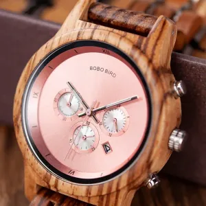 Ladies Wooden Timepieces with Quartz Movement - Eco-Friendly Luxury Watch | 3ATM Water Resistant | Gift for Women and Men