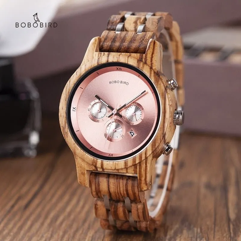 Ladies Wooden Timepieces with Quartz Movement - Eco-Friendly Luxury Watch | 3ATM Water Resistant | Gift for Women and Men