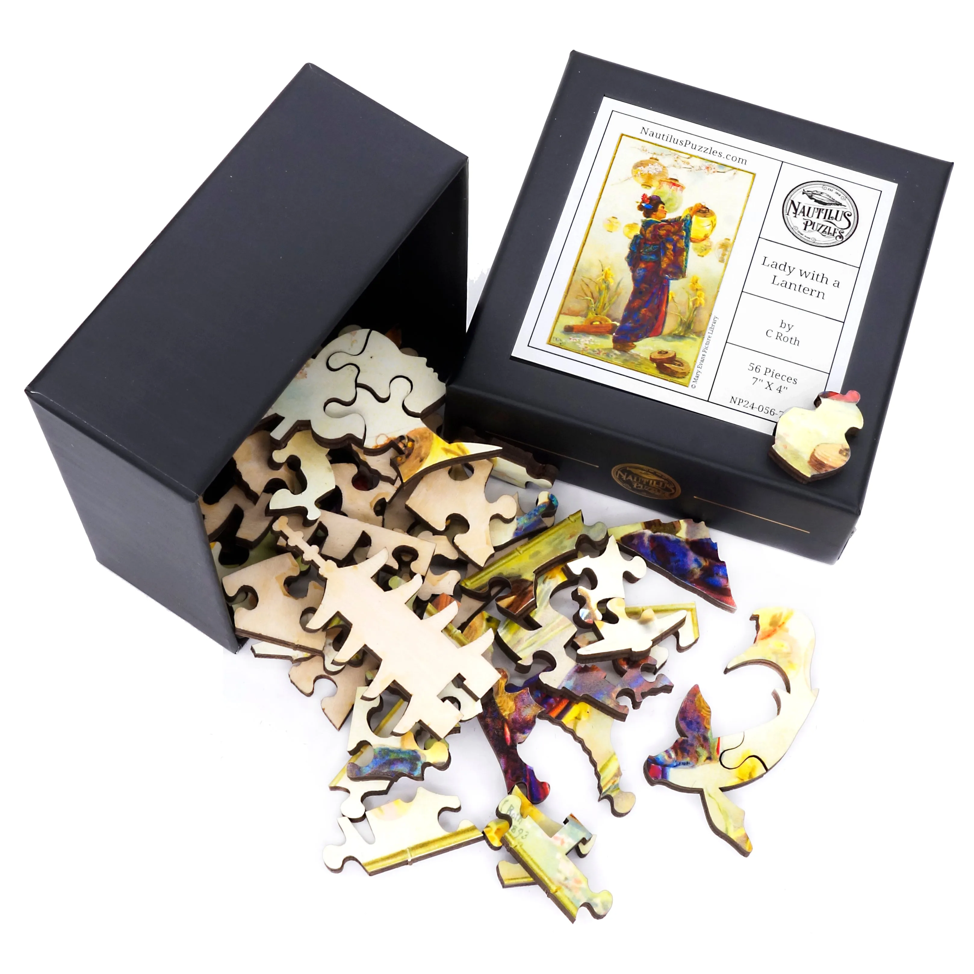 Lady with a Lantern (56 Piece Mini Wooden Jigsaw Puzzle)