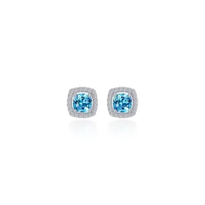 Lafonn Classic Cushion Blue Blue Topaz Earring E0329BTP00