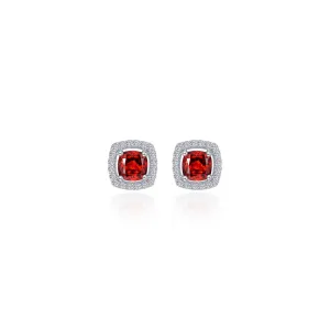 Lafonn Classic Cushion Garnet Earring E0329GNP00