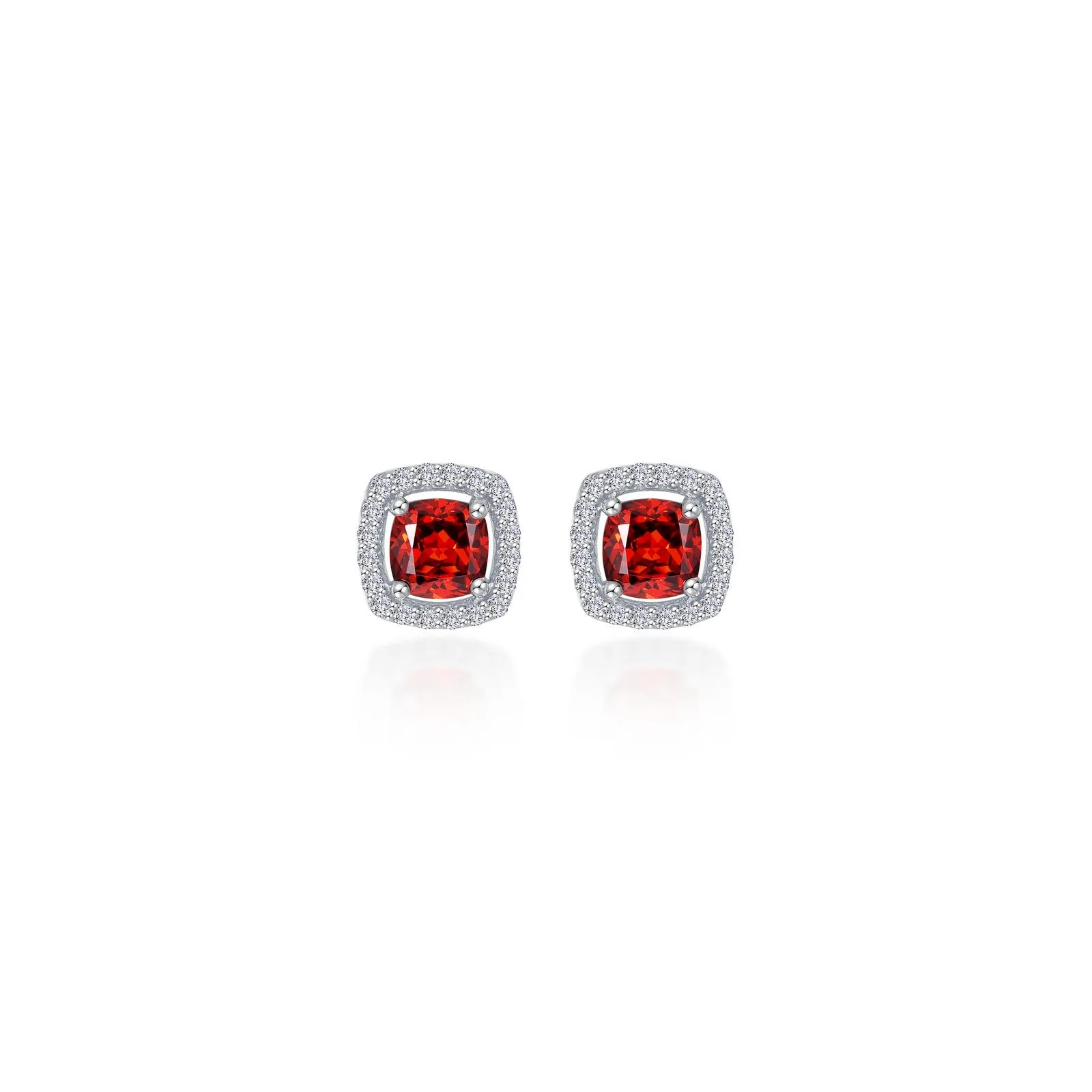 Lafonn Classic Cushion Garnet Earring E0329GNP00