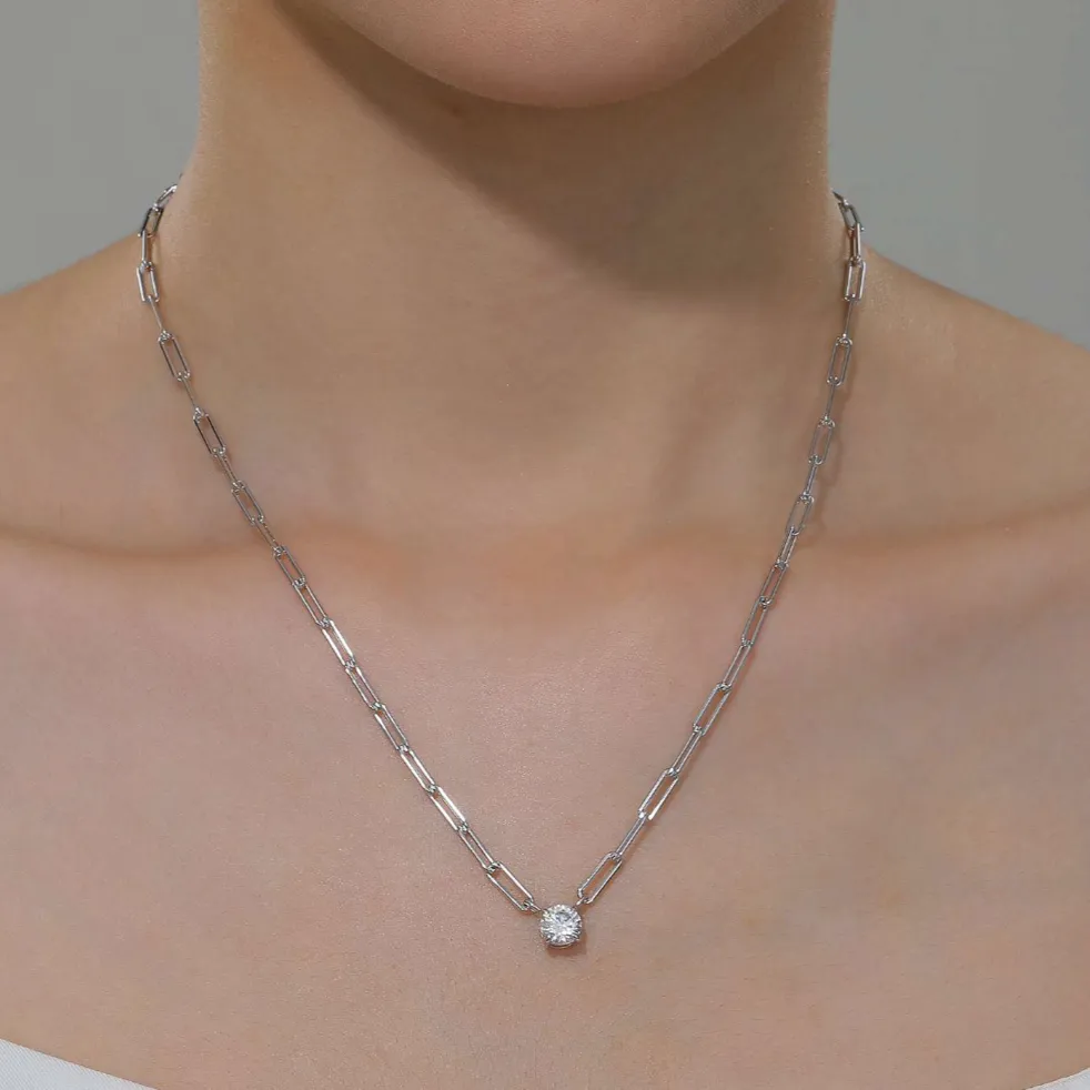 LaFonn Silver Paperclip Necklace