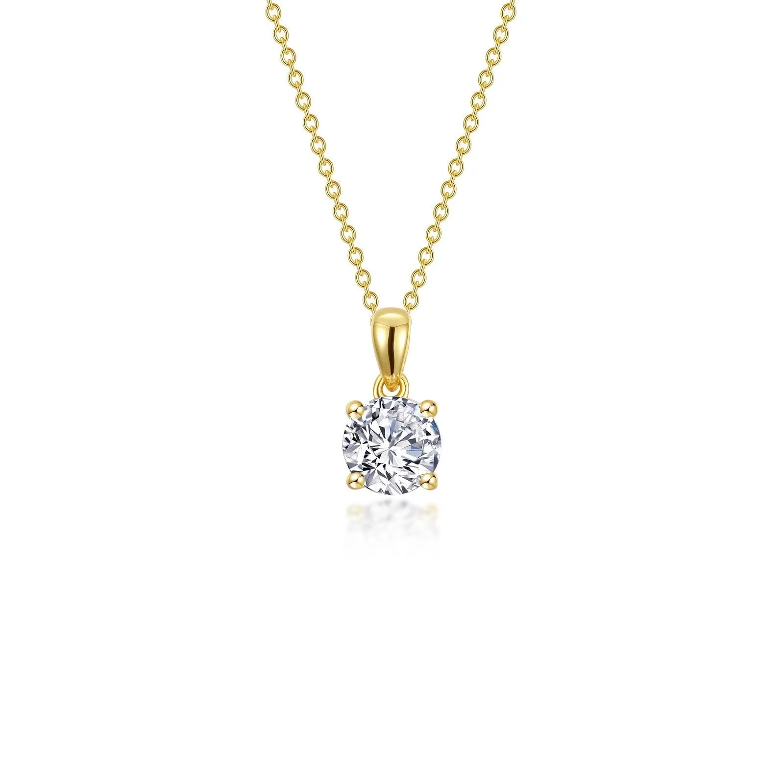 Lafonn Simulated Diamond 0.85ct 4 Prong Solitaire Necklace N0304CLG