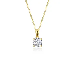 Lafonn Simulated Diamond 0.85ct 4 Prong Solitaire Necklace N0304CLG