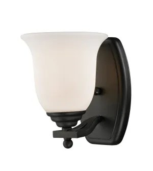 Lagoon 1-Light Vanity in Matte Black with Matte Opal Glass