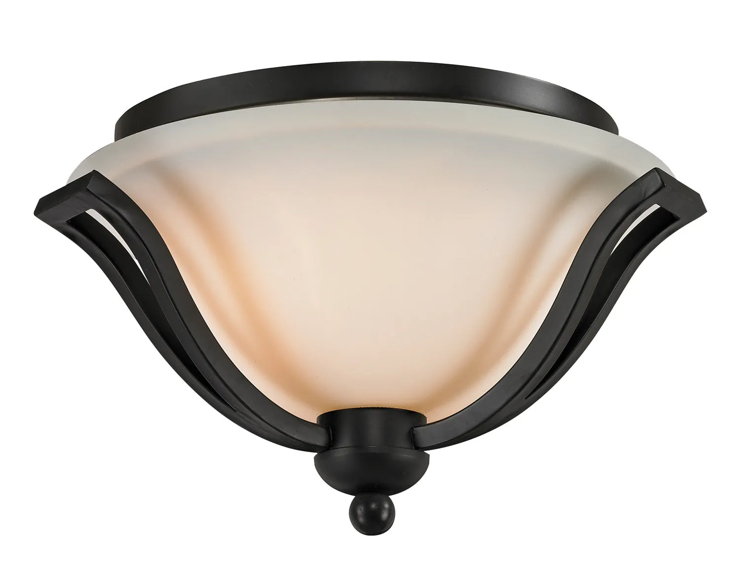 Lagoon 2-Light Ceiling in Matte Black with Matte Opal Glass