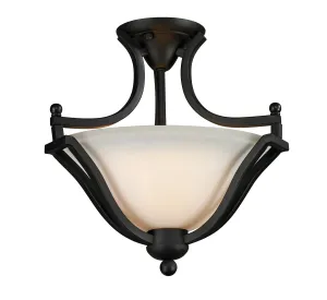 Lagoon 2-Light Semi Flush Mount in Matte Black with Matte Opal Glass