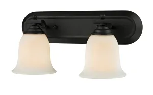 Lagoon 2-Light Vanity in Matte Black with Matte Opal Glass